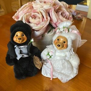 Robert Raines Bears Bride and Groom untouched in box